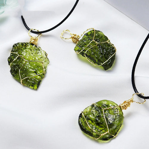 Moldavite Crystal Healing Stone Pendant Irregular Shape