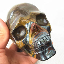 Load image into Gallery viewer, 1.3kg Natural Tigers Eye Crystal Skull Carving