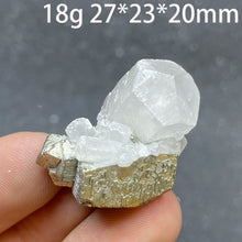 Load image into Gallery viewer, 1PC Natural Raw Pyrite Crystal Mineral Specimen with Quartz for Healing