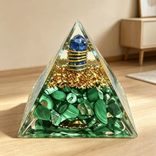Load image into Gallery viewer, 1PC Orgone Pyramid Malachite with Lapis Lazuli Sphere Copper Coil for Healing Benefits