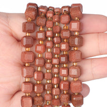 Load image into Gallery viewer, Gold Sandstone Faceted Cube Beads – Natural Gemstone Spacer Beads for DIY Jewelry Making, Bracelets &amp; Earrings