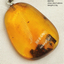 Load image into Gallery viewer, Natural Baltic Amber Teardrop Pendant – Premium Genuine Yellow Amber Necklace Gift