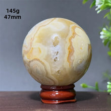 Load image into Gallery viewer, Natural Crazy Agate Crystal Sphere – Gemstone Meditation Ball with Display Base for Collection &amp; Home Decor