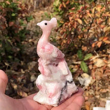 Load image into Gallery viewer, 1PC Natural Pink Opal Peacock Carving Home Decor