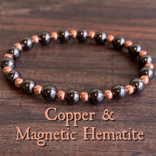 Load image into Gallery viewer, Pure Copper &amp; Magnetic Hematite Women`s Spiritual Energy Bracelet