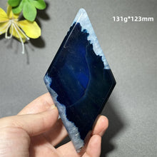 Load image into Gallery viewer, Natural Blue Agate Diamond Shaped Polished Mineral Specimen Home Decor