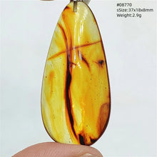 Load image into Gallery viewer, Natural Baltic Amber Teardrop Pendant – Premium Genuine Yellow Amber Necklace Gift