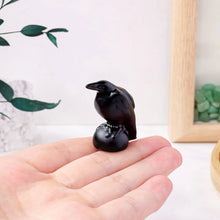 Load image into Gallery viewer, 1PC High Quality Obsidian Crow Figurine Carving