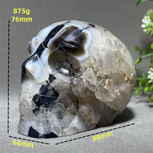 Load image into Gallery viewer, 1PC Natural Black Agate Skull Carving Home Decor