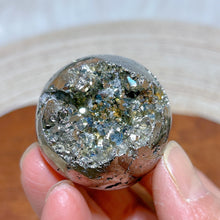 Load image into Gallery viewer, Natural Pyrite Geode Druzy Egg Polished High Quality Mineral Specimen