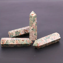 Load image into Gallery viewer, Natural Pillar Green Cherry Blossom Agate Obelisk for Healing