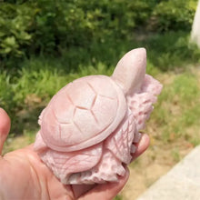 Load image into Gallery viewer, 1PC Natural Pink Opal Sea Turtle Carving Home Decor