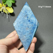 Load image into Gallery viewer, Natural Blue Agate Diamond Shaped Polished Mineral Specimen Home Decor