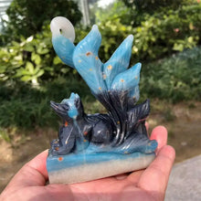 Load image into Gallery viewer, 1Pc Natural Trolleite Nine-Tailed Fox Carving Hand Polished for Healing