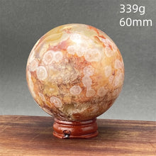 Load image into Gallery viewer, Natural Red Cherry Blossom Agate Sphere for Healing