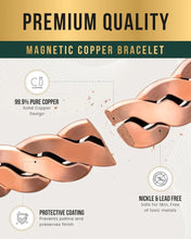 Load image into Gallery viewer, Pure Copper Magnetic Bracelet for Men and Women Adjustable Cuff Bangle