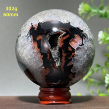 Load image into Gallery viewer, Natural Striped Agate Crystal Sphere – Quartz Mineral Specimen for Collection, Meditation &amp; Home Decor