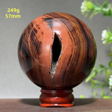 Load image into Gallery viewer, Natural Striped Agate Crystal Sphere – Quartz Mineral Specimen for Collection, Meditation &amp; Home Decor