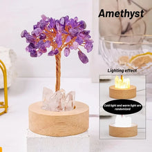 Load image into Gallery viewer, 1PC Natural Crystal Chip Tree Lamp Crystal Base USB Port