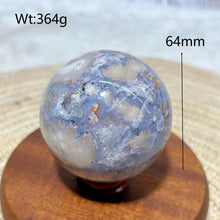 Load image into Gallery viewer, Natural Blue Flower Agate Sphere