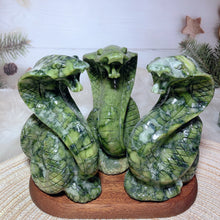 Load image into Gallery viewer, Natural Green Jasper Snake Carving – Crystal Animal Figurine Mineral Stone for Collection &amp; Home Decor