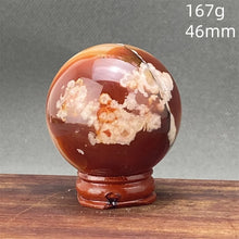 Load image into Gallery viewer, Natural Red Cherry Blossom Agate Sphere for Healing