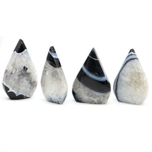 Load image into Gallery viewer, 1PC Natural Black Agate Silk Stripe Free Form Torch Shaped for Healing