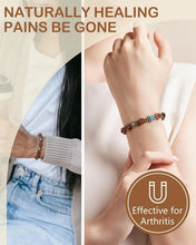 Load image into Gallery viewer, Pure Copper Bracelet for Women with Turquoise Ultra Strength Magnetic Wristband