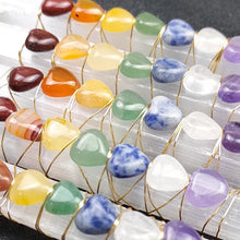 Load image into Gallery viewer, Natural Selenite Crystal Wand with 7 Chakra Heart Stones – Wire Wrapped Meditation &amp; Healing Crystal Set