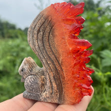 Load image into Gallery viewer, Natural Red Quartz Crystal Squirrel Carving Specimen Home Decor