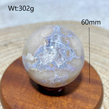 Load image into Gallery viewer, Natural Blue Flower Agate Sphere