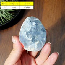 Load image into Gallery viewer, 1PC High Quality Natural Blue Celestite Heart Cluster Raw Geode for Meditation