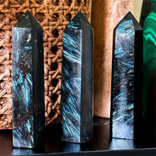 Load image into Gallery viewer, Natural Arfvedsonite Crystal Obelisk – Rare Polished Gemstone Point for Home Decor Collection
