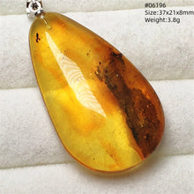 Load image into Gallery viewer, Natural Baltic Amber Teardrop Pendant – Premium Genuine Yellow Amber Necklace Gift