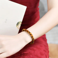 Load image into Gallery viewer, 12mm Natural Tigers Eye Stone Bracelet for Healing