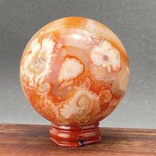 Load image into Gallery viewer, Natural Red Cherry Blossom Agate Sphere for Healing