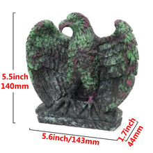 Load image into Gallery viewer, 5.6" Eagle Statue Natural Ruby Zoisite Stone Carving Home Decor