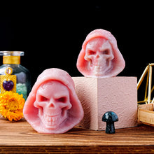 Load image into Gallery viewer, 1PC Natural Pink Opal Grim Reaper Skull Carving Polished