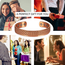 Load image into Gallery viewer, Twisted Pure Copper Bracelet for Men Women Magnetic Therapy Adjustable 12mm Wide for Healing Energy