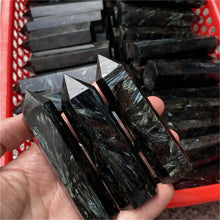 Load image into Gallery viewer, 1PC Natural Astrophyllite Quartz Mineral Specimen Obelisk for Healing