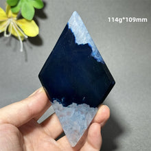 Load image into Gallery viewer, Natural Blue Agate Diamond Shaped Polished Mineral Specimen Home Decor