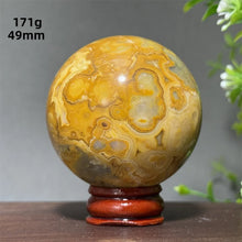 Load image into Gallery viewer, Natural Crazy Agate Crystal Sphere – Gemstone Meditation Ball with Display Base for Collection &amp; Home Decor