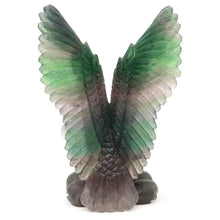 Load image into Gallery viewer, 8" Eagle Natural Fluorite Crystal Carving Home Decor