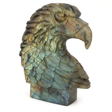 Load image into Gallery viewer, 5.0" Eagle Head Statue Natural Labradorite Carving Home Decor