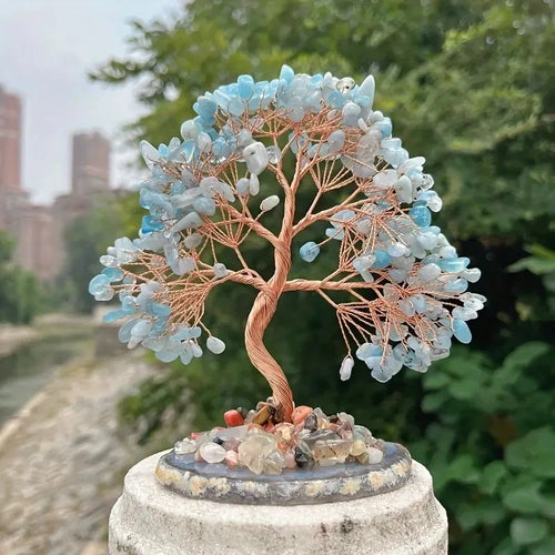 Crystal Aquamarine Money Tree