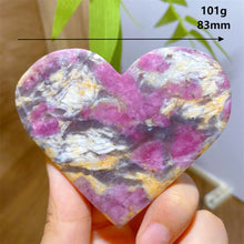 Load image into Gallery viewer, High Quality Natural Pink Tourmaline Smoky Quartz Lepidolite Crystal Heart