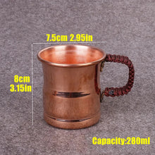 Load image into Gallery viewer, Handcrafted Pure Copper Mug Weave Handle Thickened
