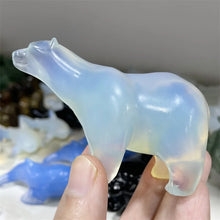 Load image into Gallery viewer, 1PC Natural Opalite Polar Bear Stone Carving