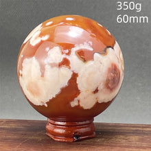 Load image into Gallery viewer, Natural Red Cherry Blossom Agate Sphere for Healing
