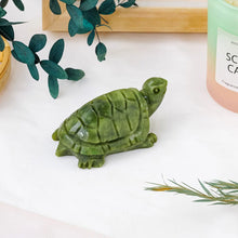 Load image into Gallery viewer, 1PC Natural Green Jade Turtle Carving – Crystal Tortoise Figurine for Reiki Healing &amp; Home Decor